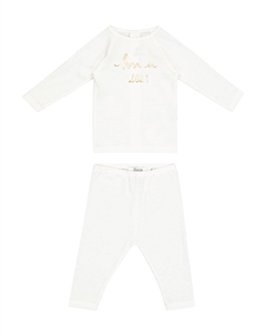Комплект из хлопка для младенца: топ и штанишки, белый Bonpoint