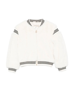 Бомбер с полосатыми отделками, белый Twin-set kids