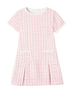 Платье из плиссированного твида, Pale Pink Patachou