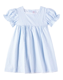 Платье Zoe из хлопковой смеси в полоску с оборками, Blue Stripe La coqueta