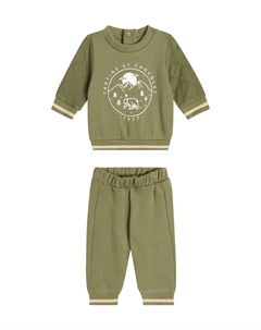 Комплект из хлопковой толстовки с принтом и спортивных штанов для малышей, Kaki Tartine et chocolat