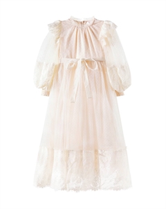 Платье пуэн-деспри с кружевной отделкой , кремовый Petite amalie