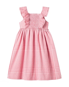 Платье в клетку с оборками и сборками, Corail Tartine et chocolat