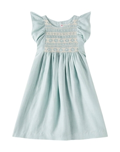 Льняное платье с вышивкой Эмерауд, Amande Bonpoint