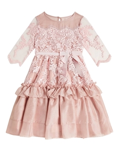 Платье из шифона с оборками, Pale Pink Patachou