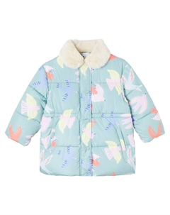 Куртка с принтом и отделкой из искусственной овчины, Grigio Multicolor Stella mccartney kids