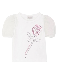 Футболка из хлопка с рукавами из тюля, Panna Monnalisa