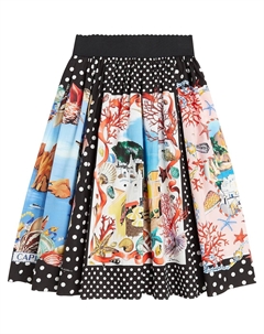 Юбка-капри из хлопкового поплина с принтом, Mix Capri Dolce & gabbana kids