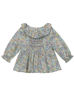 Детский хлопковый топ с цветочным принтом, Nacre Tartine et chocolat