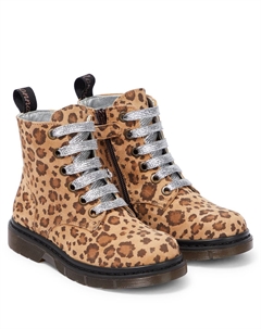 Кожаные сапоги с леопардовым принтом, Maculato Monnalisa