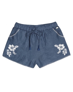 Вышитые льняные шорты, индиго Tartine et chocolat