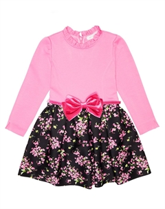 Платье с цветочной отделкой и оборками, Rosa Black Monnalisa