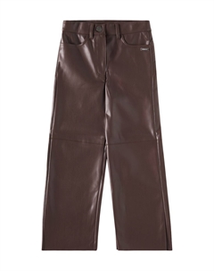 Прямые брюки из искусственной кожи, Marronescuro Monnalisa