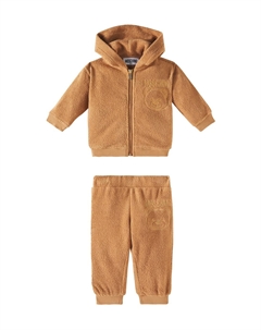 Комплект из детских спортивных штанов и толстовки с вышивкой, коричневый Moschino kids