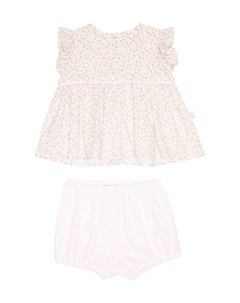 Комплект из детского хлопкового платья и панталон, Baby Pink Il gufo