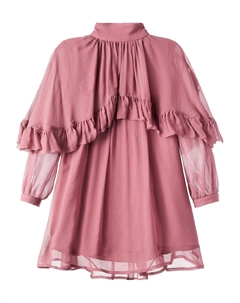 Шелковое платье с оборками и накидкой, Woodrose Chloé kids