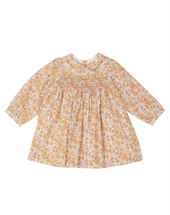 Хлопковое платье Baby Trinité с цветочным принтом, белый Bonpoint