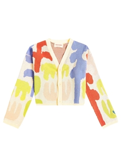 Карнавальный жаккардовый хлопковый кардиган, разноцветный Bobo choses