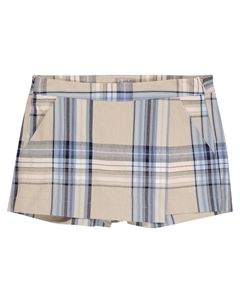 Клетчатая юбка-шорты из хлопковой смеси, Shell White Il gufo