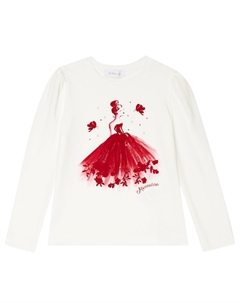 Топ из хлопковой смеси с принтом, Panna Rubino Monnalisa