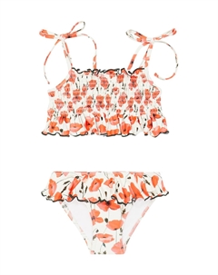 Бикини Valencia с цветочным принтом и сборками, Red Poppies Suncracy