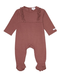 Хлопковый комбинезон Baby Kone с оборками, Dark Clay Donsje