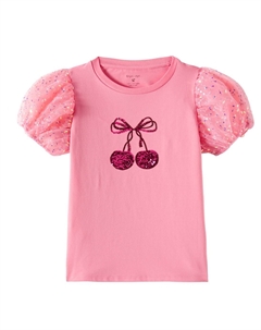 Топ из джерси и тюля с пайетками, Strawberry Ice Konges slojd