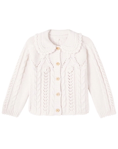 Кардиган Khellana с цветочным узором и косой вязкой, кремовый Louise misha