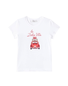 Футболка из хлопкового джерси, Bianco Monnalisa