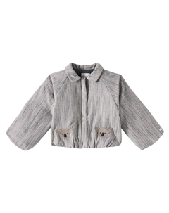 Хлопковая куртка Baby Cornel с вышивкой, Blue Marine-White Stripped Donsje
