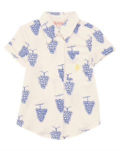 Полосатая хлопковая рубашка с короткими рукавами, White Grapes The animals observatory