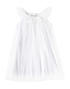 Платье из тюля с вышивкой Nuance, Blanc Bonpoint