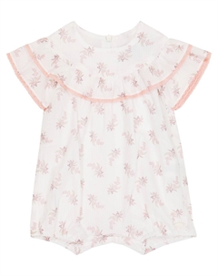 Детский комбинезон из хлопка с цветочным принтом и оборками, Craie Tartine et chocolat