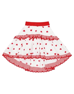 Юбка из принтованного хлопкового поплина, Panna+Rosso Monnalisa