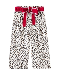 Брюки из хлопковой смеси с леопардовым принтом, Maculato Monnalisa