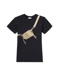 Платье из хлопкового джерси с принтом, черный Marc jacobs kids