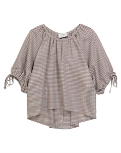 Топ из хлопка и шерсти с узором гусиная лапка, Lemonade White Paade mode