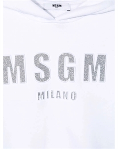 Худи с логотипом, белый Msgm kids