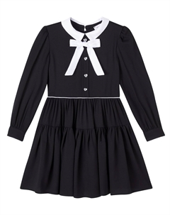 Платье с бантом и сборками, Nero Monnalisa