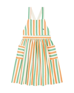 Полосатое хлопковое платье, белый Bobo choses