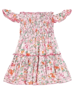 Платье из хлопка в цветочную полоску Aurora, Pink Sweet Liberty Syp Poupette st barth kids