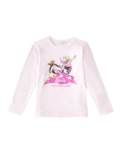 Футболка из хлопкового джерси с принтом x Barbie, Rosa Fairytale Monnalisa