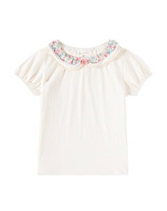 Топ из хлопкового джерси с отделкой из кружева Pami, Antique White Konges slojd
