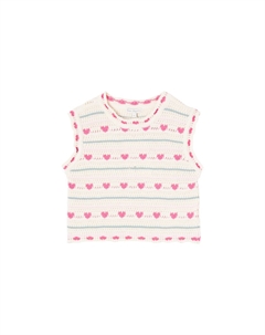 Жилет Джози из хлопка и шерсти крючком, Heart Knit Bebe organic