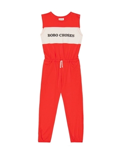 Комбинезон из хлопкового джерси с логотипом, красный Bobo choses