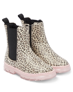 Кожаные сапоги с леопардовым принтом, Stone Chocolate Vbrown Marc jacobs kids