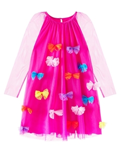 Платье из тюля с бантом, фуксия Stella mccartney kids