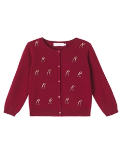 Кашемировый кардиган с декором Jonia, Ups Bordaux Bonpoint