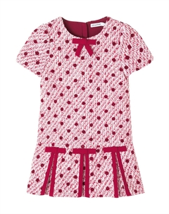 Платье букле в горошек с бантом, бордовый Self-portrait kids