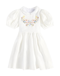 Вышитое льняное платье, белый Paade mode